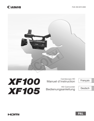 XF 100 | Canon XF 105 Mode d'emploi | Fixfr