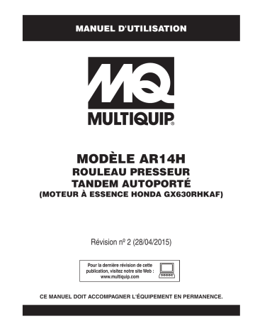 Mode d'emploi | MQ Multiquip AR14H Manuel utilisateur | Fixfr