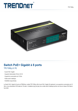 Trendnet TPE-TG80g 8-Port Gigabit PoE+ Switch Fiche technique