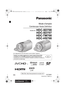 Panasonic HDC-TM700 Manuel utilisateur