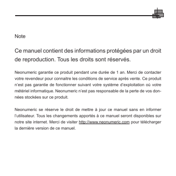 Manuel du propriétaire | NEONUMERIC NTG1 Manuel utilisateur | Fixfr