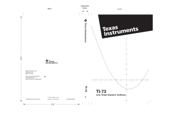 Manuel du propriétaire | Texas Instruments TI-73 Explorer Manuel utilisateur | Fixfr