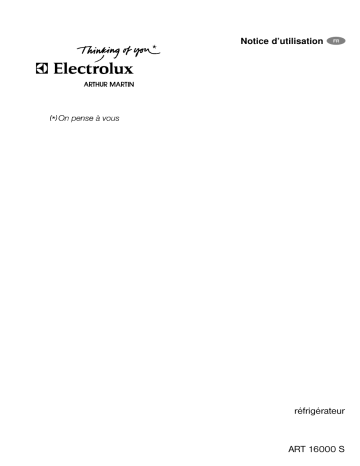 Manuel du propriétaire | ARTHUR MARTIN ART16000S Manuel utilisateur | Fixfr