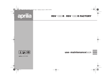 Manuel du propriétaire | APRILIA RSV 1000 R Factory Manuel utilisateur | Fixfr