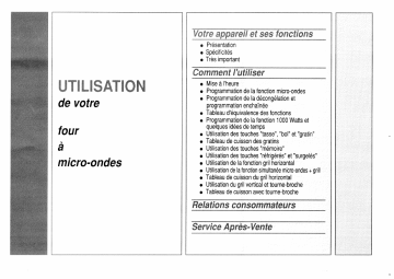 Manuel du propriétaire | Brandt M21GTEB Manuel utilisateur | Fixfr