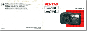 Mode d'emploi | Pentax Série Zoom 70R Manuel utilisateur | Fixfr
