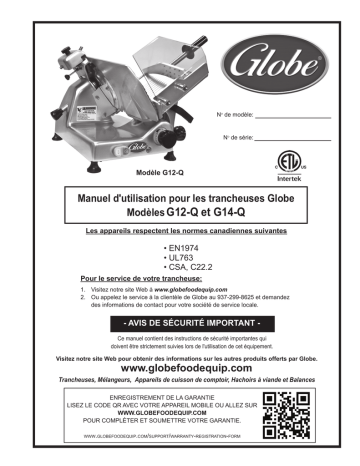 G14-Q | Globe G12-Q Slicer Manuel du propriétaire | Fixfr