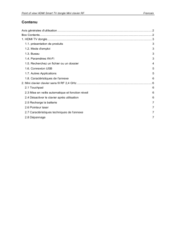 Manuel du propriétaire | Point of View HDMI Smart TV dongle Manuel utilisateur | Fixfr