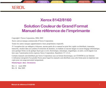8142 | Xerox 8160 Mode d'emploi | Fixfr