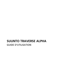 Suunto Traverse Alpha Manuel utilisateur