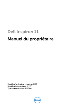 Dell Inspiron 3137 laptop Manuel du propriétaire