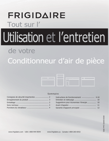 Manuel du propriétaire | Frigidaire FRA25EST2 Manuel utilisateur | Fixfr