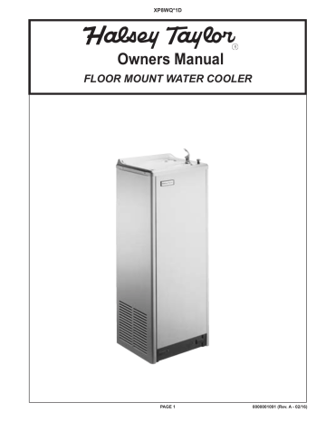 Installation manuel | Halsey Taylor 8221080883 Double Bubbler™ Lead Law Compliant 8 Gallon FS Stainless Steel Water Cooler E/PRF Guide d'installation | Fixfr