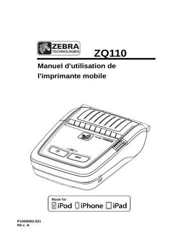 Manuel du propriétaire | Zebra ZQ110 Manuel utilisateur | Fixfr