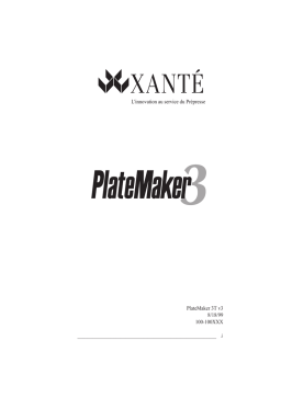 Xanté PlateMaker 3 Manuel utilisateur