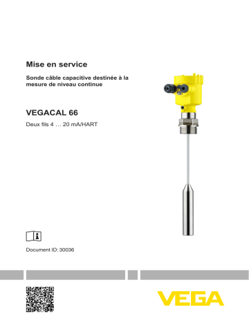 Mode d'emploi | Vega VEGACAL 66 Capacitive cable probe for continuous level measurement Operating instrustions | Fixfr