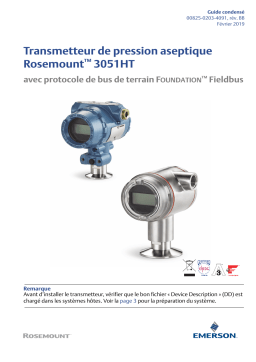 Rosemount Transmetteur de pression aseptique 3051HT Manuel utilisateur