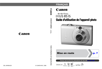 Mode d'emploi | Canon IXUS 85 IS Manuel utilisateur | Fixfr