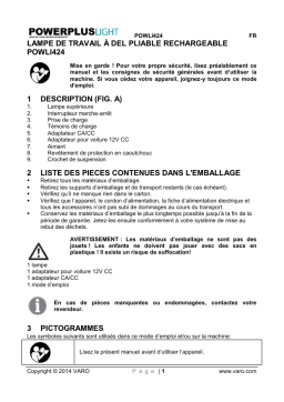 Powerplus POWLI424 - RECHARGEABLE FOLDABLE LED FLASH-WORKLIGHT Manuel utilisateur