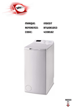 Indesit BTWD61053BTW D61053BTWA 61053BTWA61053EU Manuel utilisateur