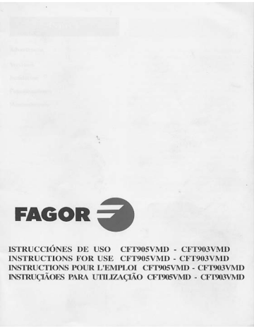Manuel du propriétaire | Fagor CFT-905VMD Manuel utilisateur | Fixfr