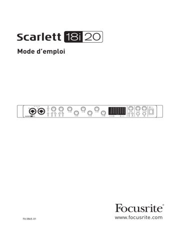 Focusrite Scarlett 18i20 Mode d'emploi | Fixfr