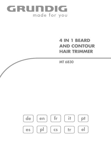 Manuel du propriétaire | Grundig MT 6830 BEARD TRIMMER, CERAMIC, TURB Manuel utilisateur | Fixfr