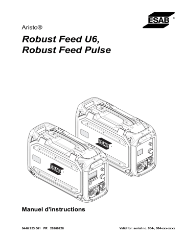 Robust Feed Pulse | ESAB Robust Feed U6 Manuel utilisateur | Fixfr