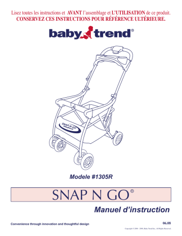 1305r | Manuel du propriétaire | Baby Trend Snap n Go Stroller Manuel utilisateur | Fixfr