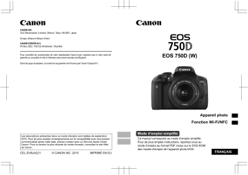 Canon EOS 750D Mode d'emploi | Fixfr