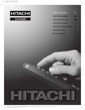 Manuel du propriétaire | Hitachi CL2143S Manuel utilisateur | Fixfr