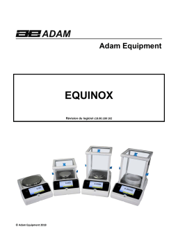 Adam Equipment Equinox Equinox Semi-Micro and Analytical Balance Manuel utilisateur