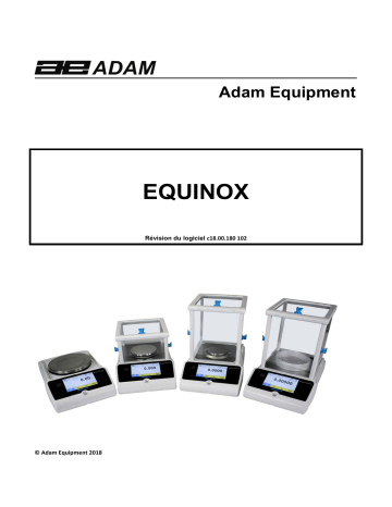 Adam Equipment Equinox Equinox Semi-Micro and Analytical Balance Manuel utilisateur | Fixfr