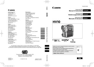 Mode d'emploi | Canon HV10 Manuel utilisateur | Fixfr