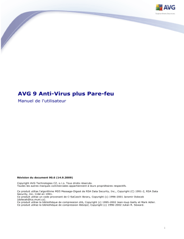 Manuel du propriétaire | AVG AVG 9 ANTI-VIRUS PLUS PARE-FEU Manuel utilisateur | Fixfr