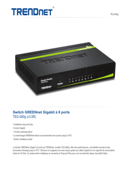 Trendnet TEG-S80g 8-Port Gigabit GREENnet Switch Fiche technique