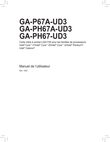 Manuel du propriétaire | Gigabyte GA-P67A-UD3 Manuel utilisateur | Fixfr