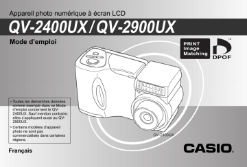 Manuel du propriétaire | Casio QV-2900UX Manuel utilisateur | Fixfr