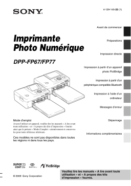 Sony DPP-FP67 Manuel utilisateur