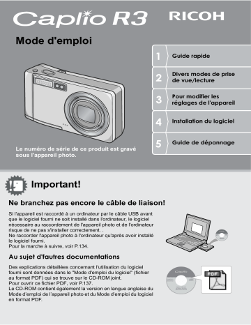 Ricoh Caplio R3 Mode d'emploi | Fixfr