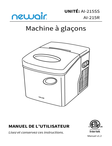 AI-215SS | AI-215SS-BL | AI-215R-REM | AI-215SS-REM | NewAir AI-215R Countertop Ice Maker, 50 lbs. of Ice a Day, 3 Ice Sizes  Manuel utilisateur | Fixfr