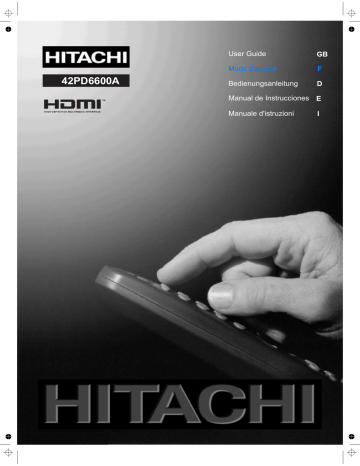 Manuel du propriétaire | Hitachi 42PD6600A Manuel utilisateur | Fixfr