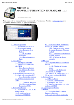 Archos 43 Manuel utilisateur