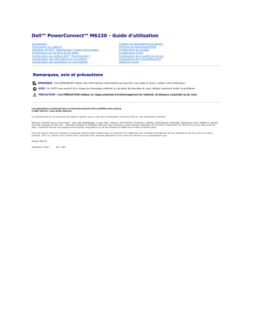 Dell PowerConnect M6220 Manuel utilisateur | Fixfr