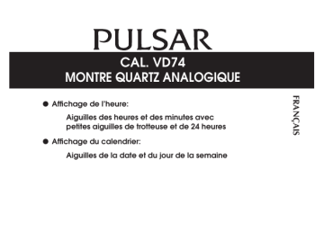 Mode d'emploi | Pulsar VD74 Manuel utilisateur | Fixfr