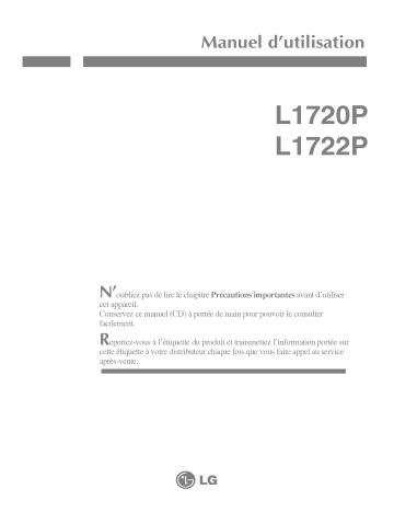 L1720PQ | LG L1720P Manuel du propriétaire | Fixfr