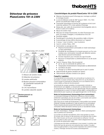 Manuel du propriétaire | THEBEN PLANOCENTRO 101-A-230V Manuel utilisateur | Fixfr