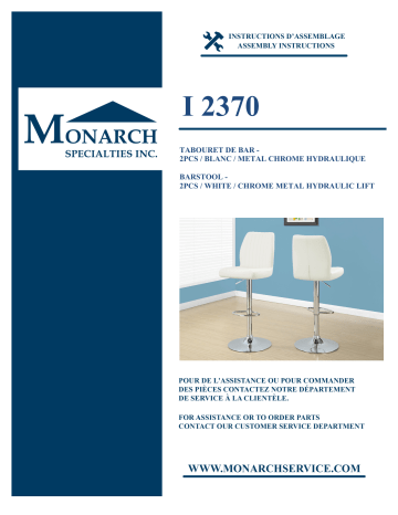 Monarch Specialties I 2370 BARSTOOL Manuel utilisateur | Fixfr