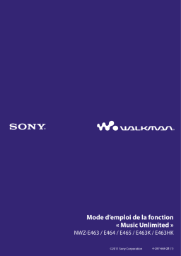 Sony NWZ-E463HK Manuel utilisateur
