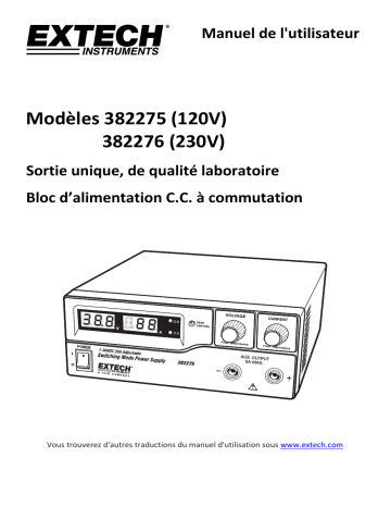 Extech Instruments 382275 600W Switching Mode DC Power Supply (120V) Manuel utilisateur | Fixfr